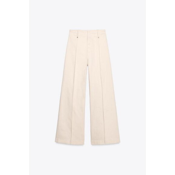 ZARA JEANS ZW COLLECTION TAILORED WIDE LEG HIGH-WAIST - Picture 1 of 8